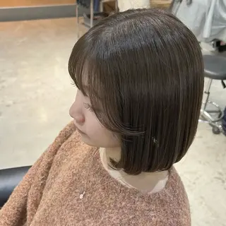 ミディアム カラー akane/ボブ /オリーブ/ブラウンのヘアスタイル