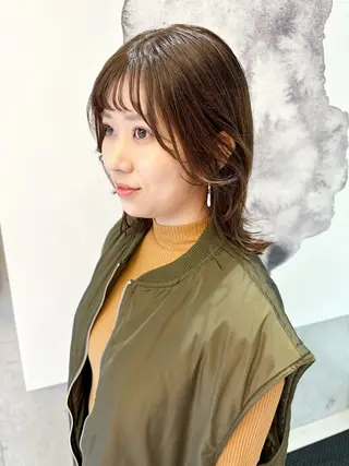 ミディアム カラー 園田あずさ/髪質改善 /透明感カラーのヘアスタイル