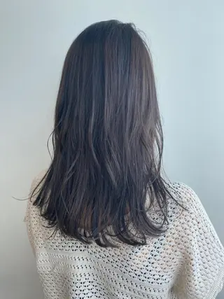 ミディアム カラー salowin渋谷kitaya park前所属・RIKA韓国ヘア/く びれヘア/上品カラーのヘアスタイル