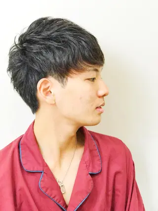 ショート パーマ メンズ 赤み消しカラー /透明感カラー 上長のヘアスタイル