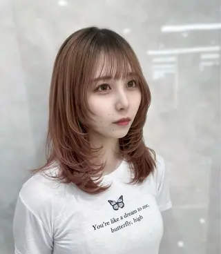 ミディアム 似合わせ/レイヤー /顔まわり/池田歩樹のヘアスタイル