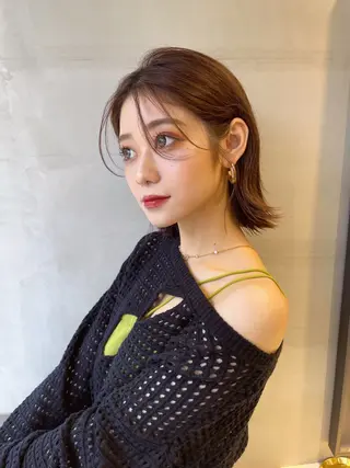 ミディアム カラー Aster れおんのヘアスタイル