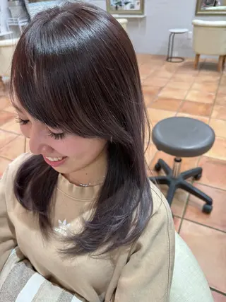 セミロング 髪質改善美容室bokuno3号店所属・前髪生えぐせ直し♡ お顔周りカット☆スガのヘアスタイル