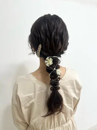 セミロング ヘアアレンジ ヘアセットサロン /上坪愛美のヘアスタイル