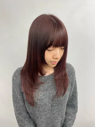 セミロング 𝙃𝘼𝙍𝙐🎀 韓国×エクステのヘアスタイル