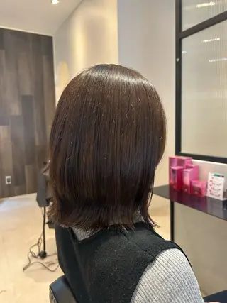 ミディアム カラー 縮毛矯正/カット/ 韓国ヘア/蛯原🍤のヘアスタイル