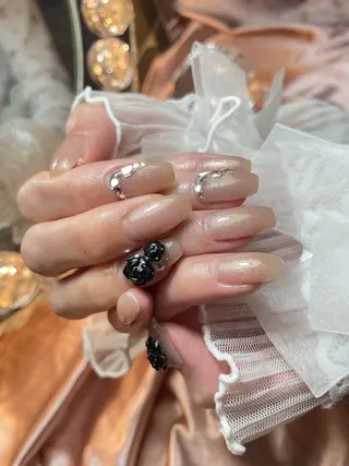 ネイル 23時まで❤︎韓国、 ワンホンネイルのネイルデザイン