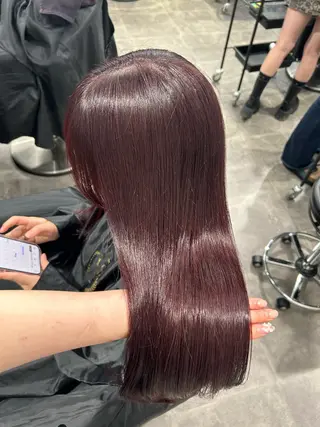 セミロング カラー ヘアアレンジ 💗うる艶モテ髪 💗髪質改善✨🫧のヘアスタイル