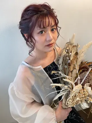 カラー ヘアアレンジ mio♡ 梅田美容師暖色カラーのヘアスタイル