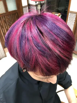 カラー メンズ 白髪ぼかし脱白髪染め 大塚綾のヘアスタイル