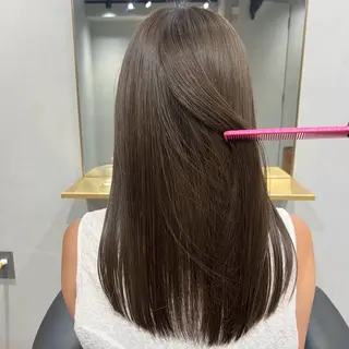セミロング カラー akane/ボブ /オリーブ/ブラウンのヘアスタイル