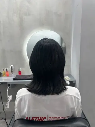 ミディアム カラー 透明感カラー グレージュ/あいのヘアスタイル