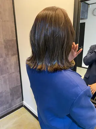 ミディアム カラー パーマ ヘアアレンジ メンズ キッズ ネイル マツエク・マツパ アイブロウ 広島/ボブ/レイヤー 🌿‬wakabaのヘアスタイル