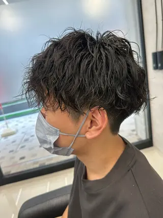 ミディアム パーマ メンズ 💈メンズ特化 美容師サキ💈のヘアスタイル