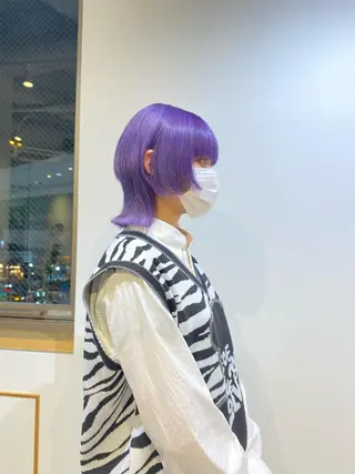 ミディアム 大阪ウルフカット ハッシュカットのヘアスタイル