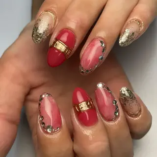 セミロング ネイル 下妻市ﾈｲﾙｻﾛﾝ M_styleのネイルデザイン