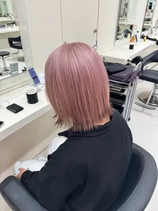 セミロング カラー 🧡モテ髪＆透明感 🧡オレンジ🌻🧡のヘアスタイル