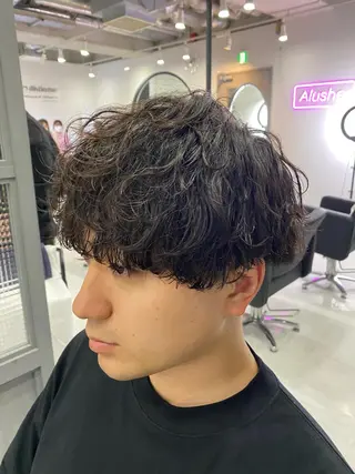 ミディアム パーマ メンズ 🟣メンズパーマ 川端 永遠🟣のヘアスタイル