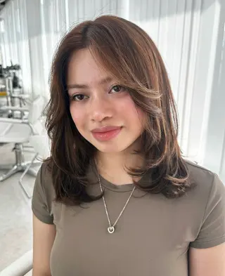 ミディアム タマシロカリン /カットモデル❤️のヘアスタイル