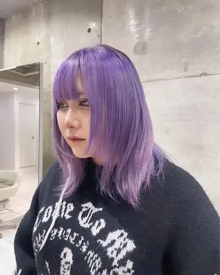 セミロング カラー 🍭ハイトーン/ レイヤーカット🦄のヘアスタイル
