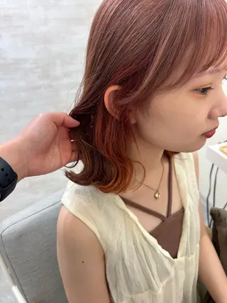 ミディアム カラー ヘアアレンジ 髪質改善&艶感カラー 🪄岡井美結のヘアスタイル