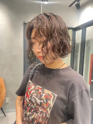 ショート パーマ 暖色レイヤー 🥀REIRIのヘアスタイル