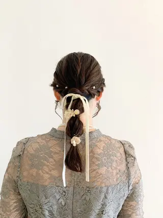 ロング ヘアアレンジ 鍋嶋 涼香のヘアスタイル