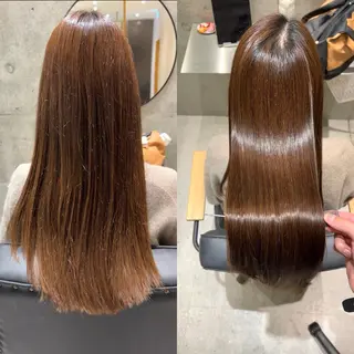 セミロング パーマ zina 流山おおたかの森所属・髪質改善×地毛風 ストレートで美髪◎のヘアスタイル
