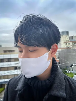 カラー パーマ メンズ アイブロウ メンズNO.1口コミ 高評価🟡三澤拓海✅のヘアスタイル