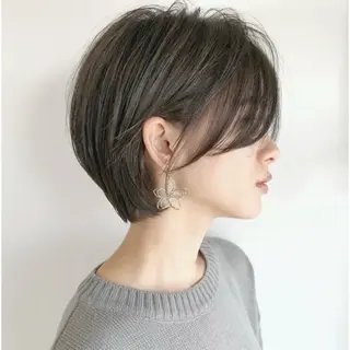 ショート 無料カット/ショート センターパート/横浜のヘアスタイル