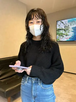 ロング カラー パーマ ナカジマ ナナのヘアスタイル