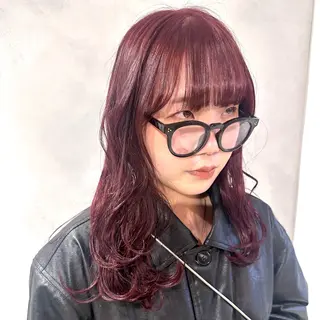 セミロング カラー デザインカラー/パー マ🦖外岡咲希🦖のヘアスタイル