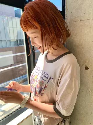 ショート カラー ピンクベージュ/新潟 万代/高橋桃葉🍑のヘアスタイル