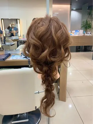 ロング ヘアアレンジ 暖色カラー /ヘアアレンジ/花鈴のヘアスタイル