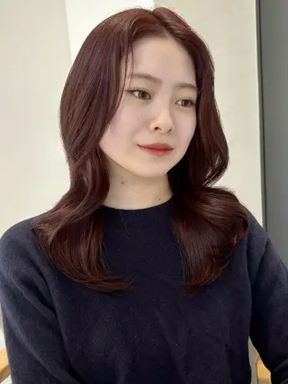 セミロング カラー 似合わせ前髪／ 小顔カット🎀そうのヘアスタイル