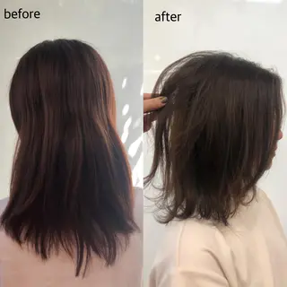 ミディアム カラー 桑原 菜摘のヘアスタイル