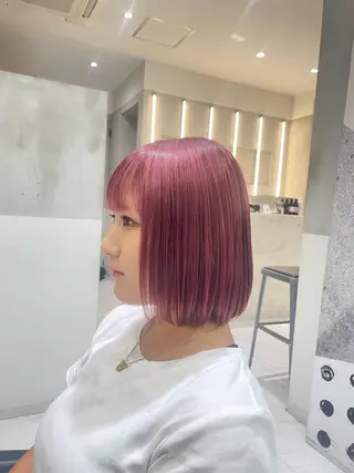 ミディアム カラー 似合わせボブカット 💎モエのヘアスタイル