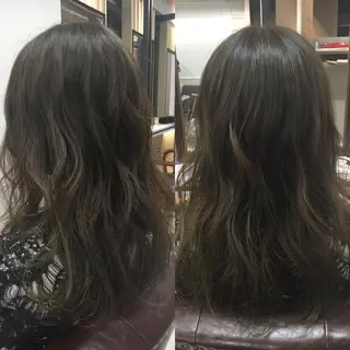 セミロング カラー ワタイショウタ 髪質改善✨眉毛サロンのヘアスタイル