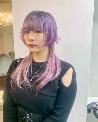 セミロング カラー ヘアアレンジ 個性爆弾💣 ダブルカラー/ゆかのヘアスタイル