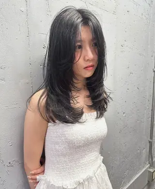 ロング ボブ/顔周りレイヤー 似合わせcut🪽のヘアスタイル