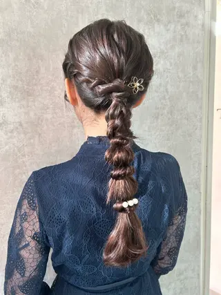 ロング ヘアアレンジ ハイトーン👱‍♀️ エクステ/彩花のヘアスタイル