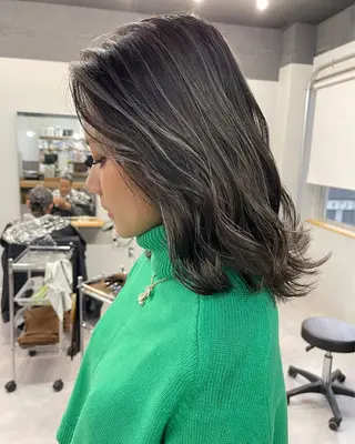 セミロング カラー Reb_keiji 👑小倉圭司のヘアスタイル