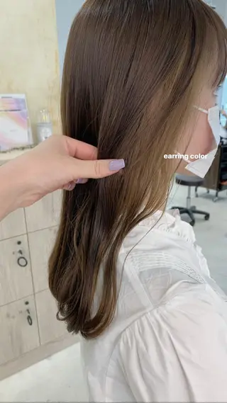 セミロング カラー 顔周りレイヤー 🎀マリノのヘアスタイル