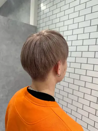 カラー メンズ 透明感/ブリーチ縮毛 /髪質改善/星野純一のヘアスタイル