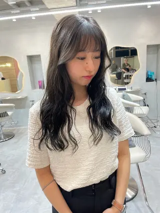 ロング パーマ レイヤー縮毛矯正 ささきすずね💗のヘアスタイル