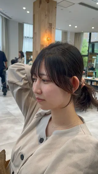 ミディアム 🫧似合わせ前髪/ 小顔カットくろ🫧のヘアスタイル