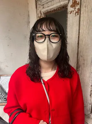 セミロング パーマ お任せヘア☘️☘️ 及川渚のヘアスタイル