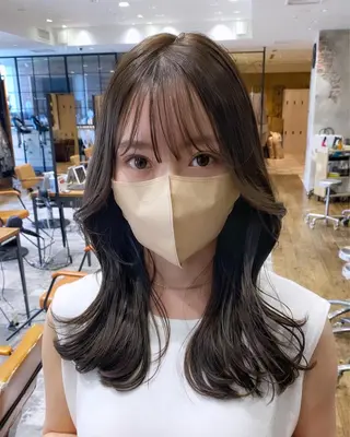 セミロング カラー On所属・顔まわりカット🌟 くびれヘア/寺門遥輝のヘアスタイル