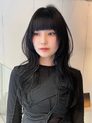 ロング カラー ハッシュカット/ 韓国ヘア☽⋰mahoのヘアスタイル