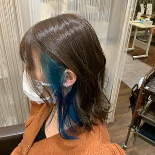 ミディアム カラー ヘアアレンジ 土谷 優乃のヘアスタイル